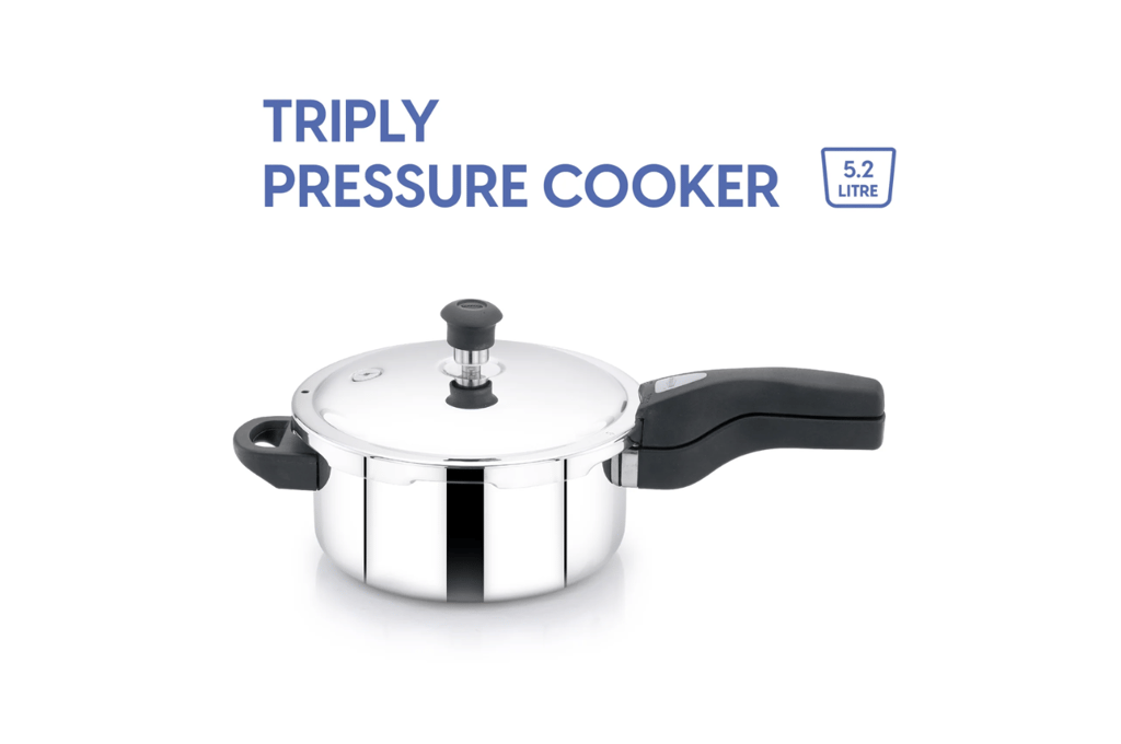 Navarasa Triply Pressure Cooker | Outer Lid | Stainless Steel | 5 L - Induction Compatible | ISI Certified view 2