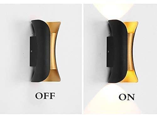 DAYBETTER� Wall Lights - 10W IP65 Waterproof Wall Lamp � Curve Shape Fancy LED Light for Wall - Up & Down Aluminum Wall Lamps - Outdoor Wall Lights for Elevation,Garden & Patio Lights - (Warm)-Pack-1 view 2