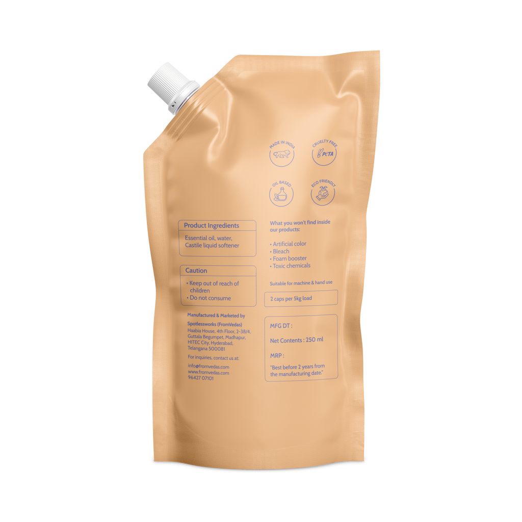 FromVedas Natural Fabric Softener | Softer Clothes with its Natural Frangrance | Plant Based, Non-Toxic, Eco-Friendly, Organic, Herbal | Safe for Woolens & Baby Clothes -250ml view 2