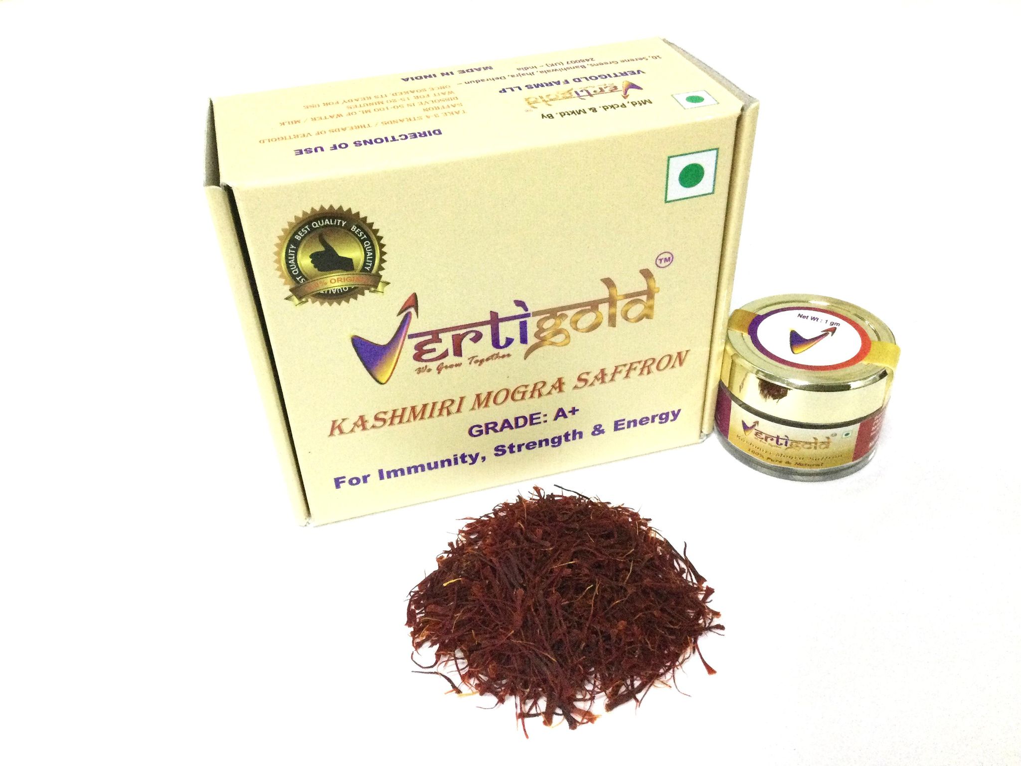 Kashmiri Pure Saffron - Mongra 10 GM view 2
