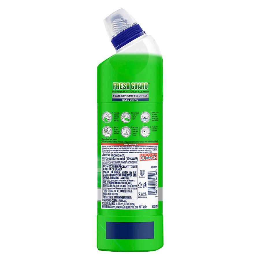 Domex Fresh Guard Lime Fresh Disinfectant Toilet Cleaner, 500 ml view 2