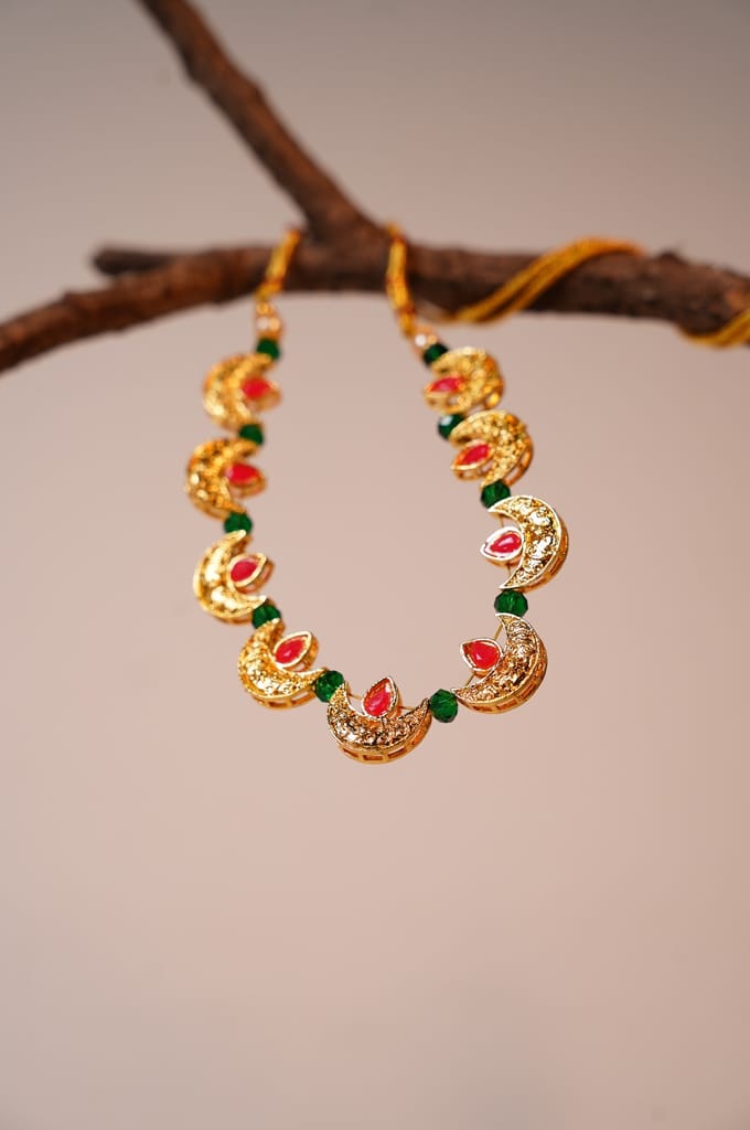 Handwork Gold-Plated Necklace & Earring Set view 2