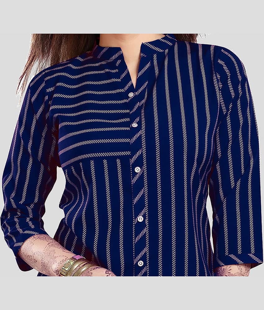 Meher Impex - Navy Blue Crepe Women's Tunic ( Pack of 1 ) view 2
