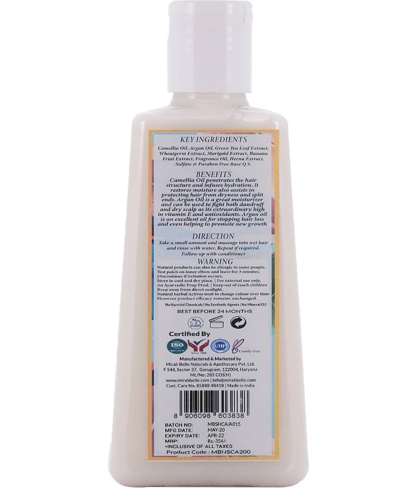 Mirah Belle Camellia,Argan Frizzy Hair Shampoo - 200 ml,Sulphate & Paraben free Shampoo 200 mL view 2