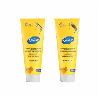 Quest Herbal Natural Glow PAPAYA Face Wash(pack of 2) 50gm