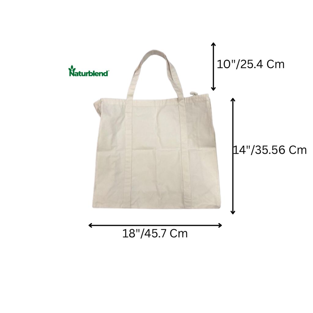 Naturblend Canvas Cotton Tote Bag for Women – Plain Tote with Zipper, Reusable Multi-Purpose Bag for Painting, School, Gym, or Shopping (Pack of 1) view 2