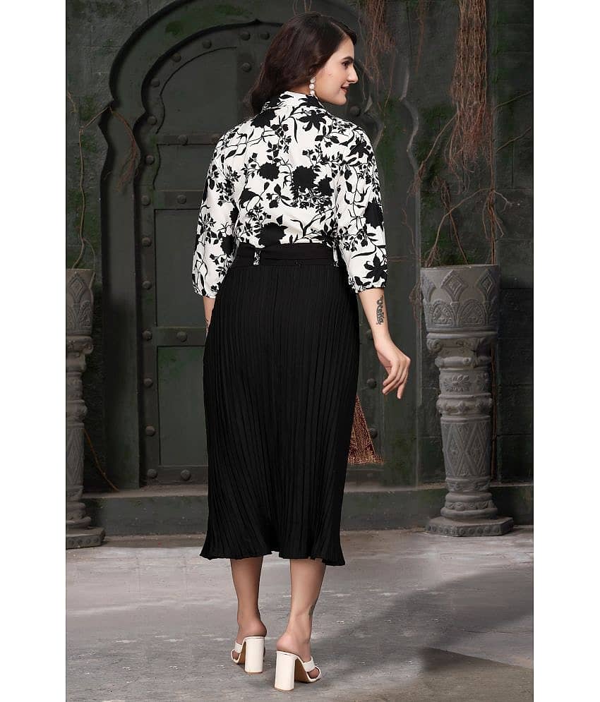 Hemang Fashion Women Crepe Printed Fit & Flare Dress ( Black ) view 2