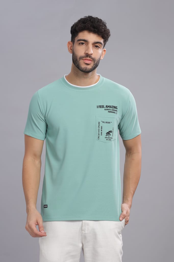 Men Printed Round Neck Polyester White T-Shirt view 2