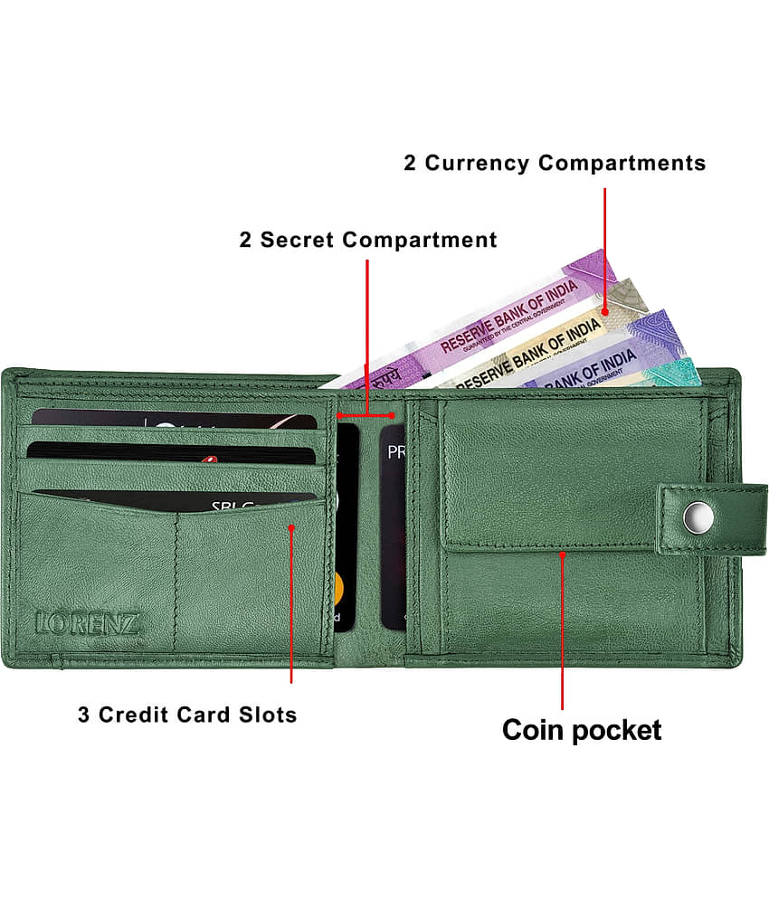 Lorenz Black 100% Leather Men's RFID Wallet ( Pack of 1 ) view 2