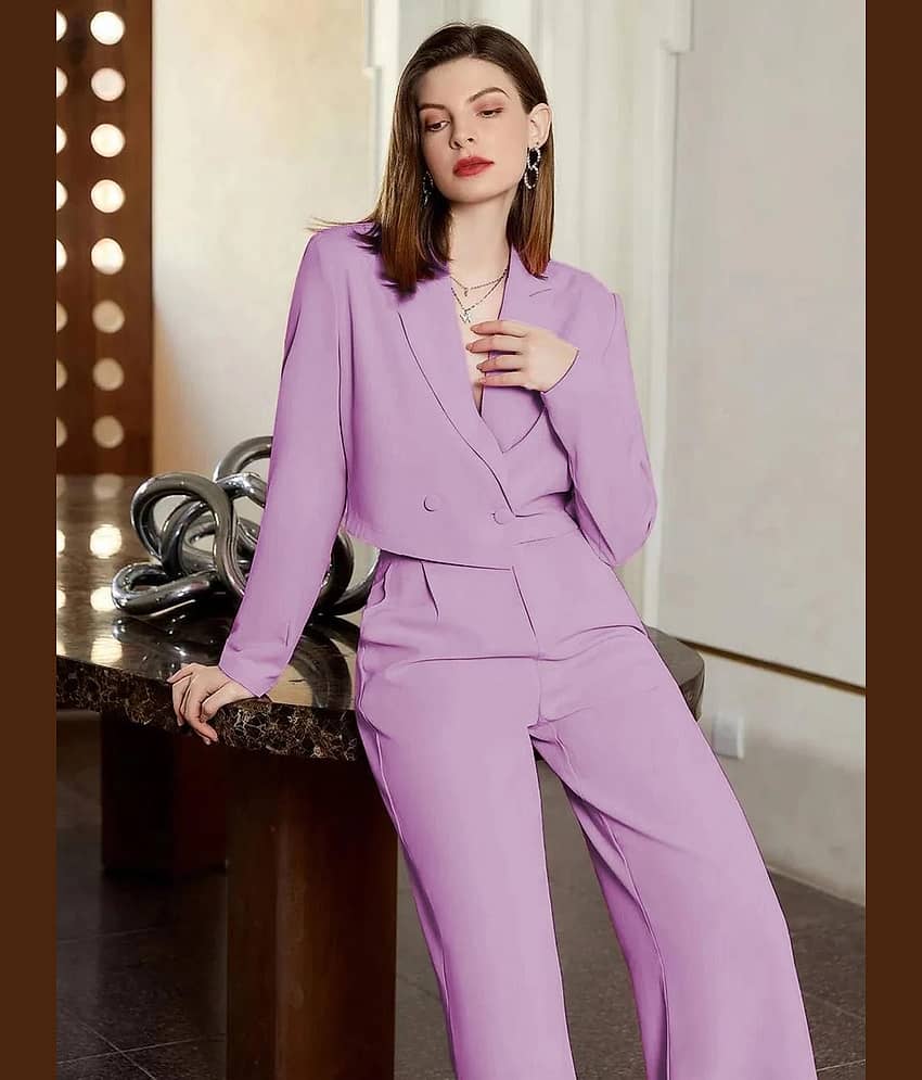 kotty Women Top With Trousers Co-Ord Set ( Purple ) view 2