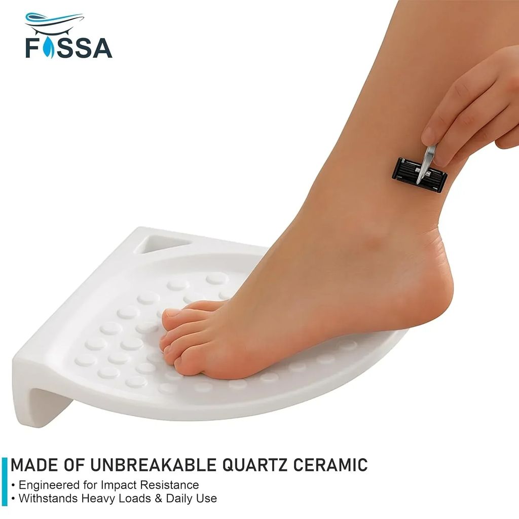 White Foot Rest Stand Unbreakable Abs Ceramic Finish (RW-135) view 2
