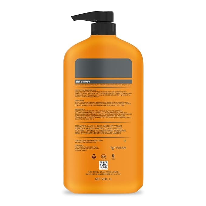 Beer Anti-Dandruff Shampoo | Removes Dandruff from Source | Helps with Itching, Irritation & Redness Accompanying Dandruff (1 Liter) view 2