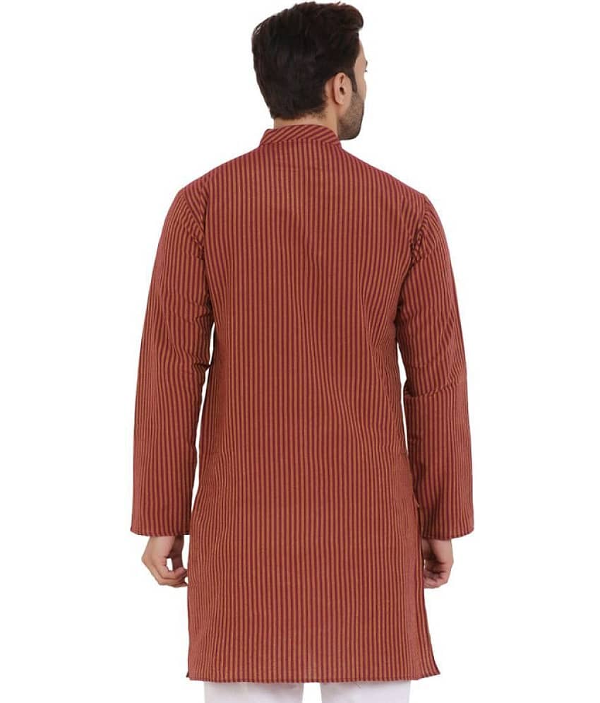 Latest Chikan - Red Cotton Men's Regular Kurta ( Pack of 1 ) view 2