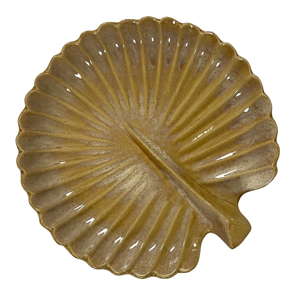 Ceramic Dining Brown Handcrafted & Glazed Round Peacock Ceramic 12 Inches Serving Platter view 2