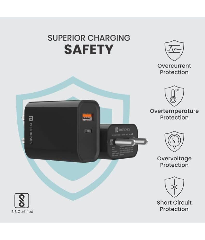 Portronics - No Cable 3A Wall Charger view 2