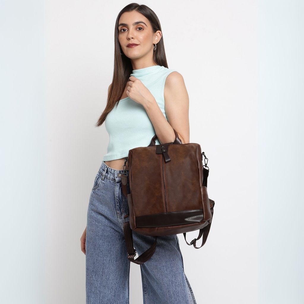 VISMIINTREND Women Backpack for Office Use Upto 13 Inch Laptop | Stylish Backpack Bag | Travel | School | College | Office Use | Anti Theft Convertible Backpack view 2