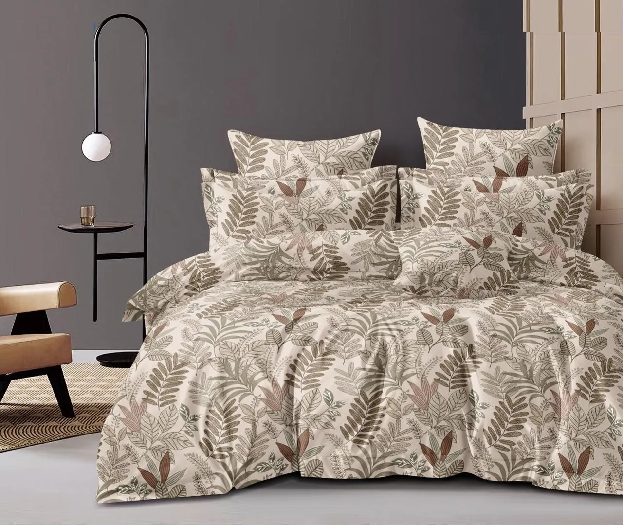 NOVA CRAFT Queen Size Non Fitted Bedsheet with 2 Pillow Cases | 300 TC | Cotton Blend | Fits Up to 8 Inch Mattress (90x100 Inches)