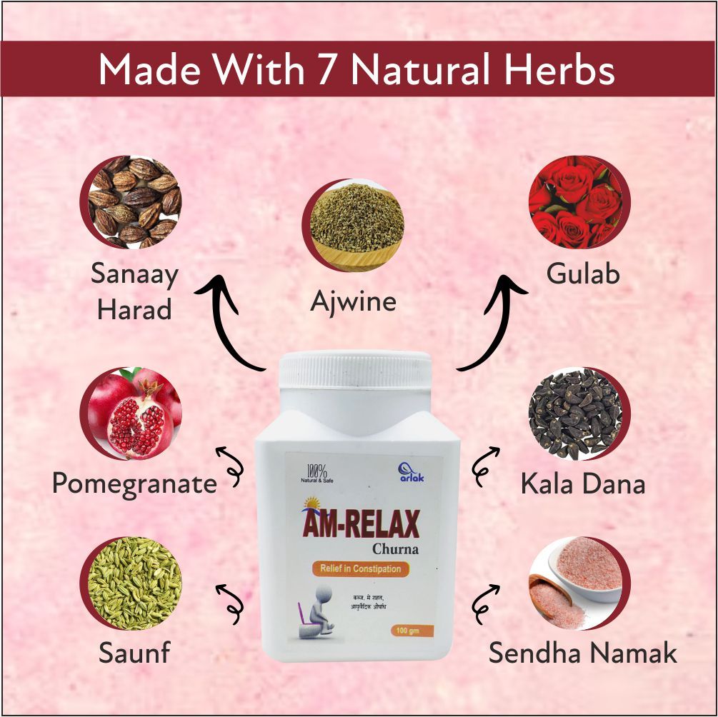 Arlak AM Churna for Constipation Relief Ayurvedic, Bloating & Improves Bowel Movement (100 g) view 2