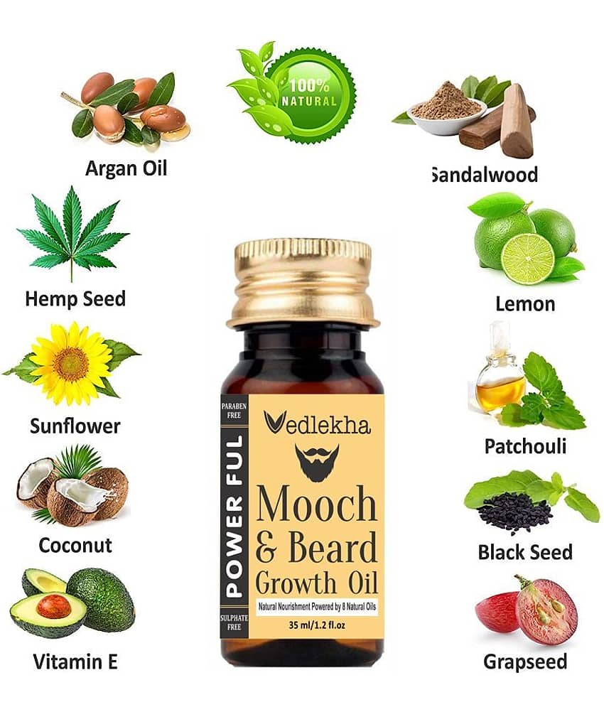 Vedlekha Mooch & Beard Oil (Growth) 30 ml view 2
