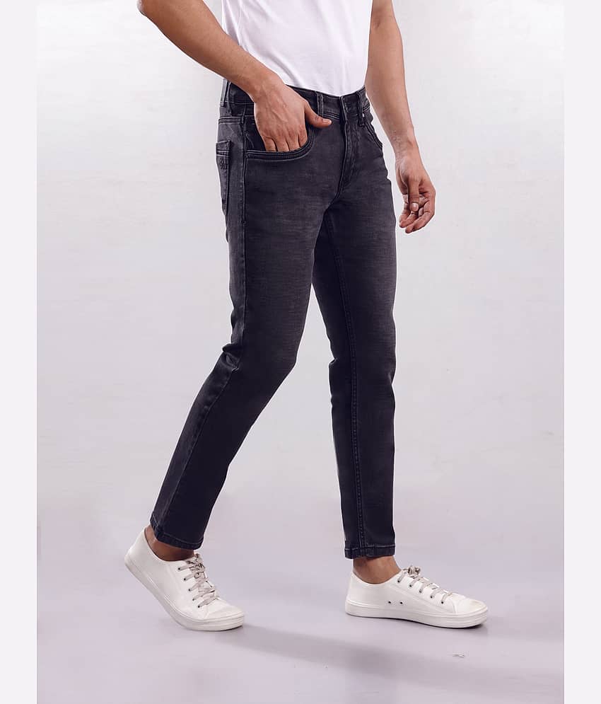 Hoffmen Regular Fit Dyed Men's Jeans - Charcoal ( Pack of 1 ) view 2