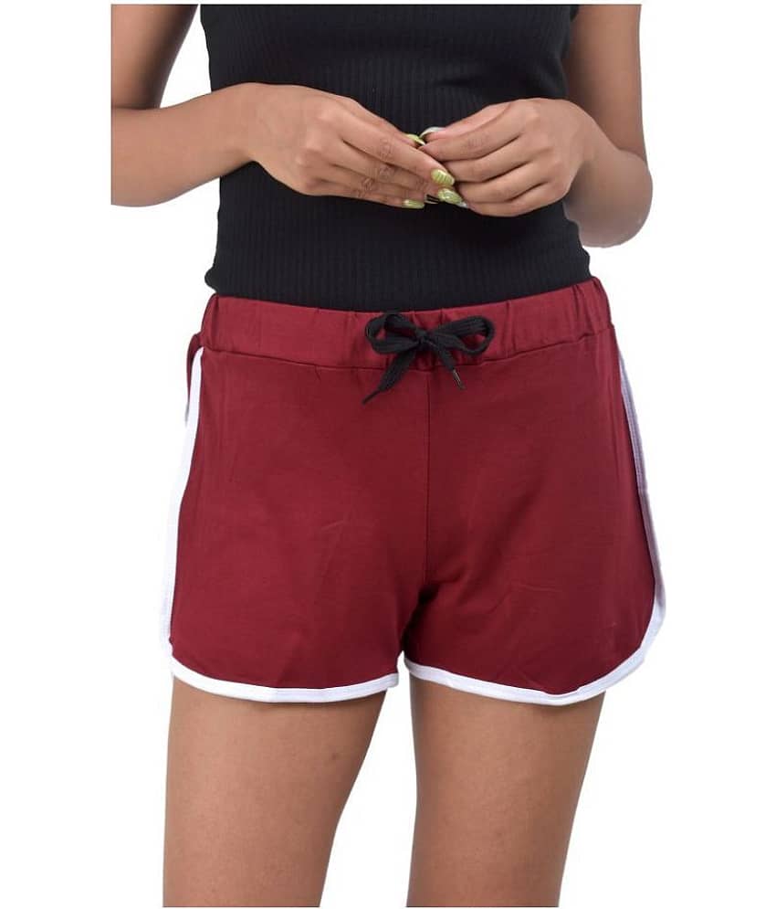 powermerc Cotton Hot Pants - Maroon view 2