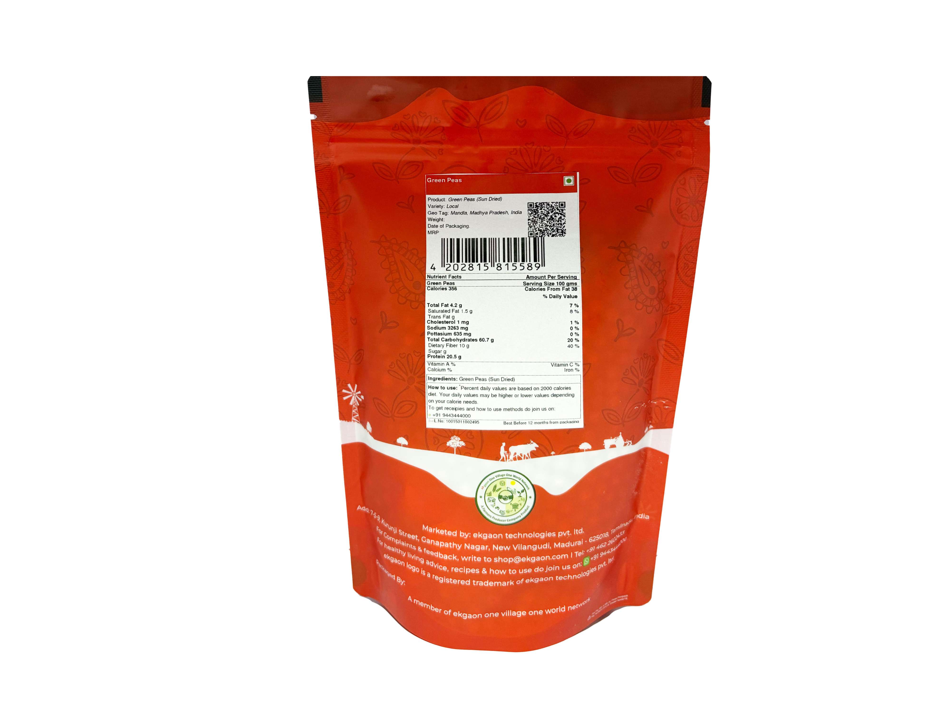 Ekgaon Green Peas (Sun Dried) (500g) view 2