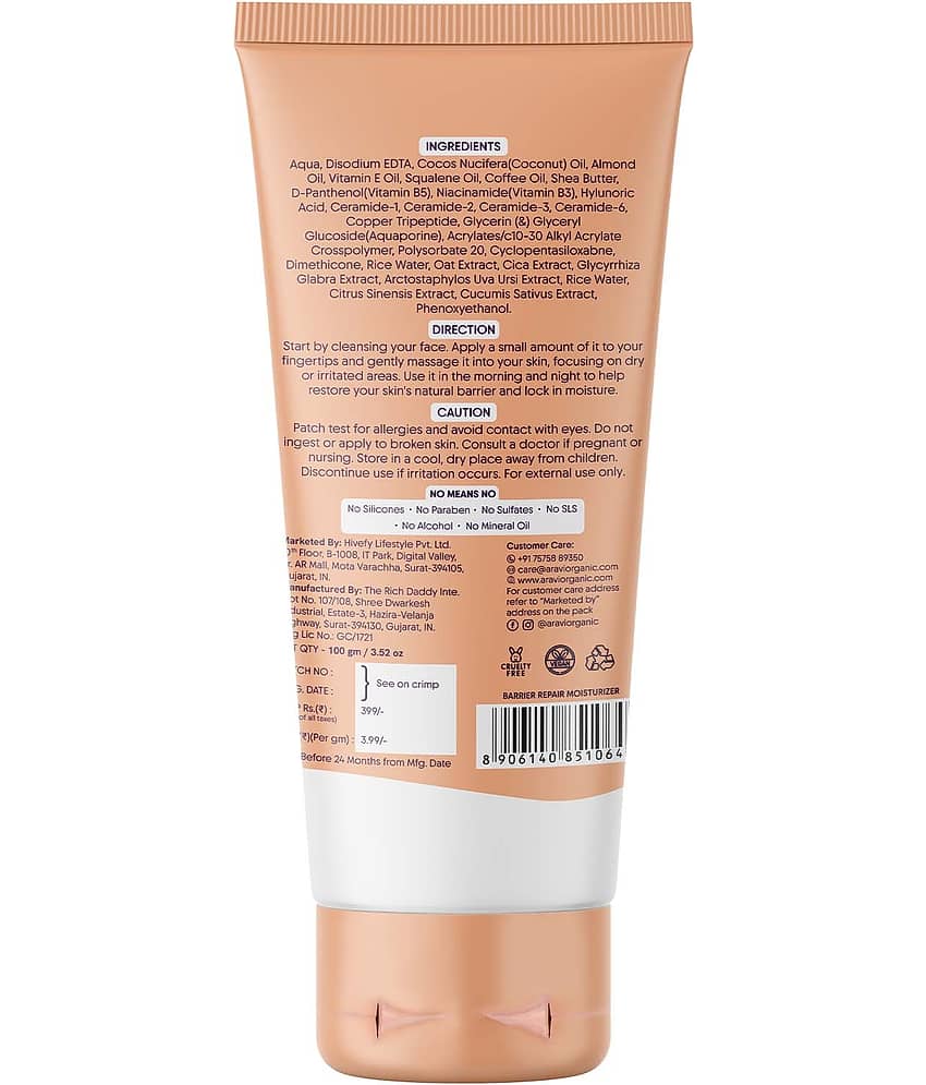 Aravi Organic Advanced Barrier Repair Moisturizer For Deep Hydration Suitable For All Skin Type, 120gm view 2