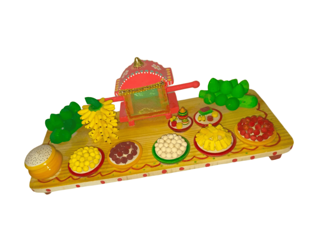 Etikoppaka Handmade Toys | Wooden Marriage Sari Samagri Setup/Marriage Décorative Item/Show Piece view 2