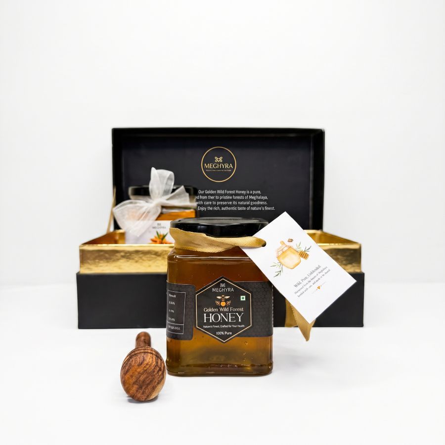 DOUBLE GRACE BOX (GOLDEN WILD FOREST HONEY & LAKADONG TURMERIC) - 400 gm - One Golden Wild Forest Honey - 300 gm & One Lakadong Turmeric - 100 gm view 2