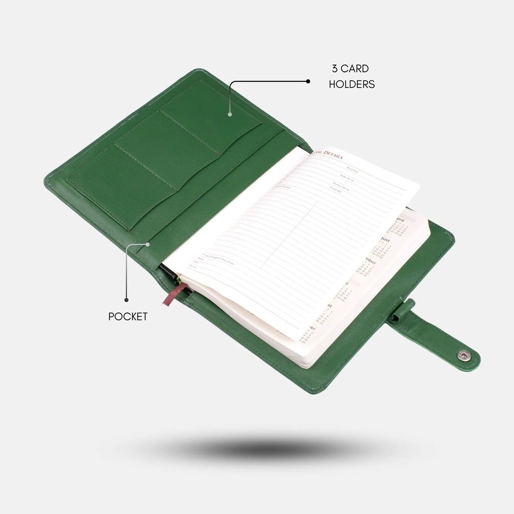 Green Leather Journal view 2