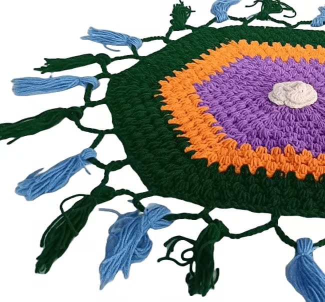 Handmade Crochet Cotton Rug view 2