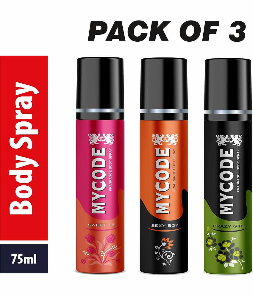 Generic Sweet16,Sxy Boy And Crazy Girl Perfume Body Spray for Unisex 225 ml ( Pack of 3 ) view 2