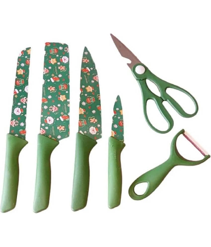 BD Stainless Steel Chefs Knives with Non-Stick Coating Blades and Ergonomic Handles Sharp Kitchen Cutting Knife Set for Slicing, Paring & Cooking (6 Pcs) view 2