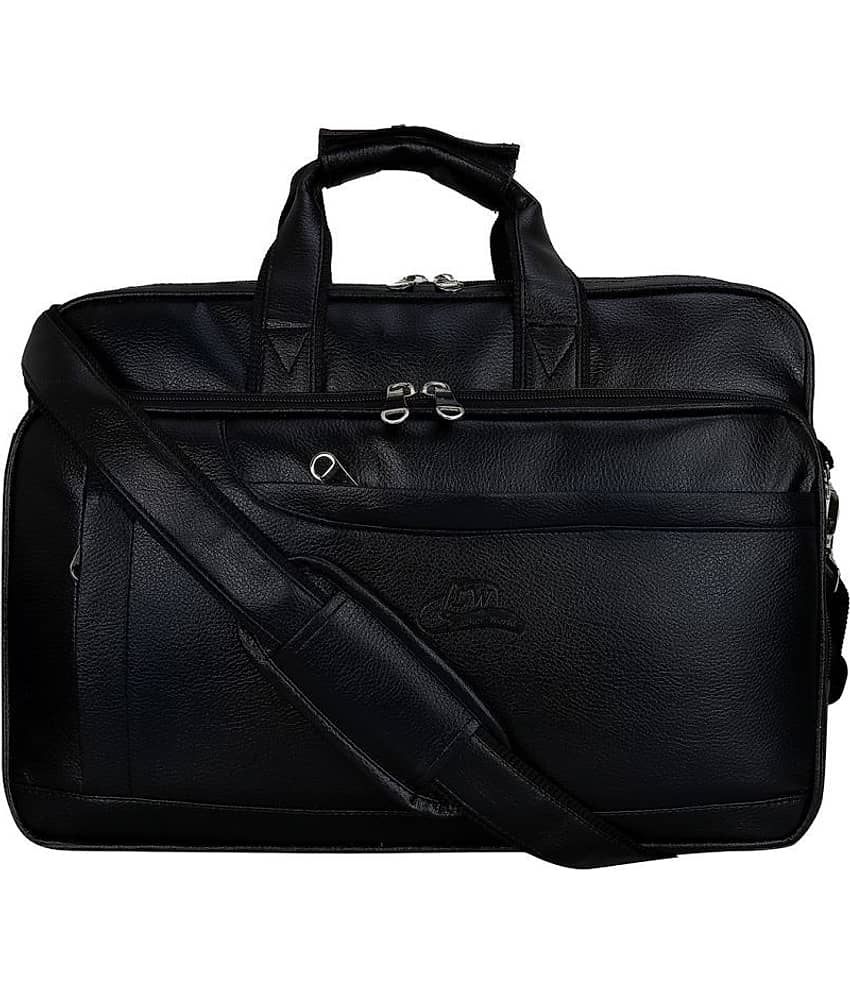 Leather World - Black P.U Office Bag view 2