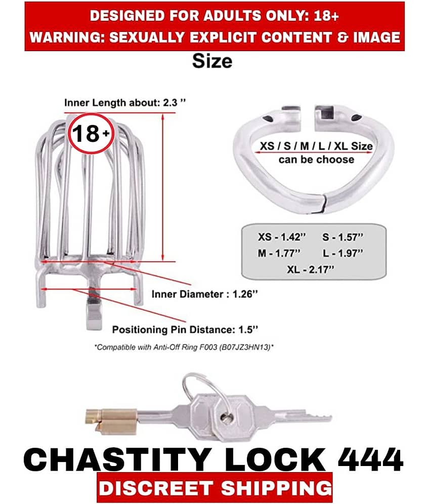 MALE ADULT Sex TOYS CHASTITY PENIS LOCK Device With LOCK CHASTITY 444 cage Lightweight Sexual Wellness Stainless Steel CHASTITY 444 for Men view 2