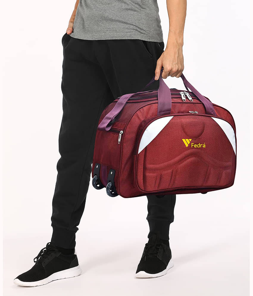 FEDRA - 40 Ltrs Maroon Polyester Duffle Bag view 2