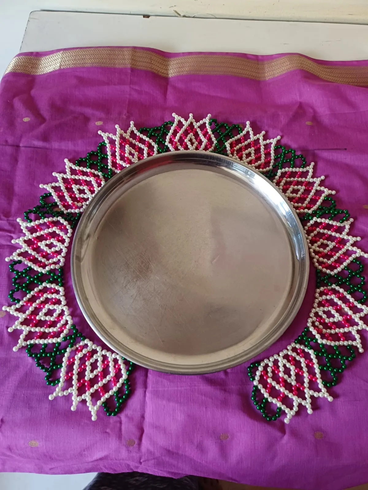 Kamal design plate Rangoli