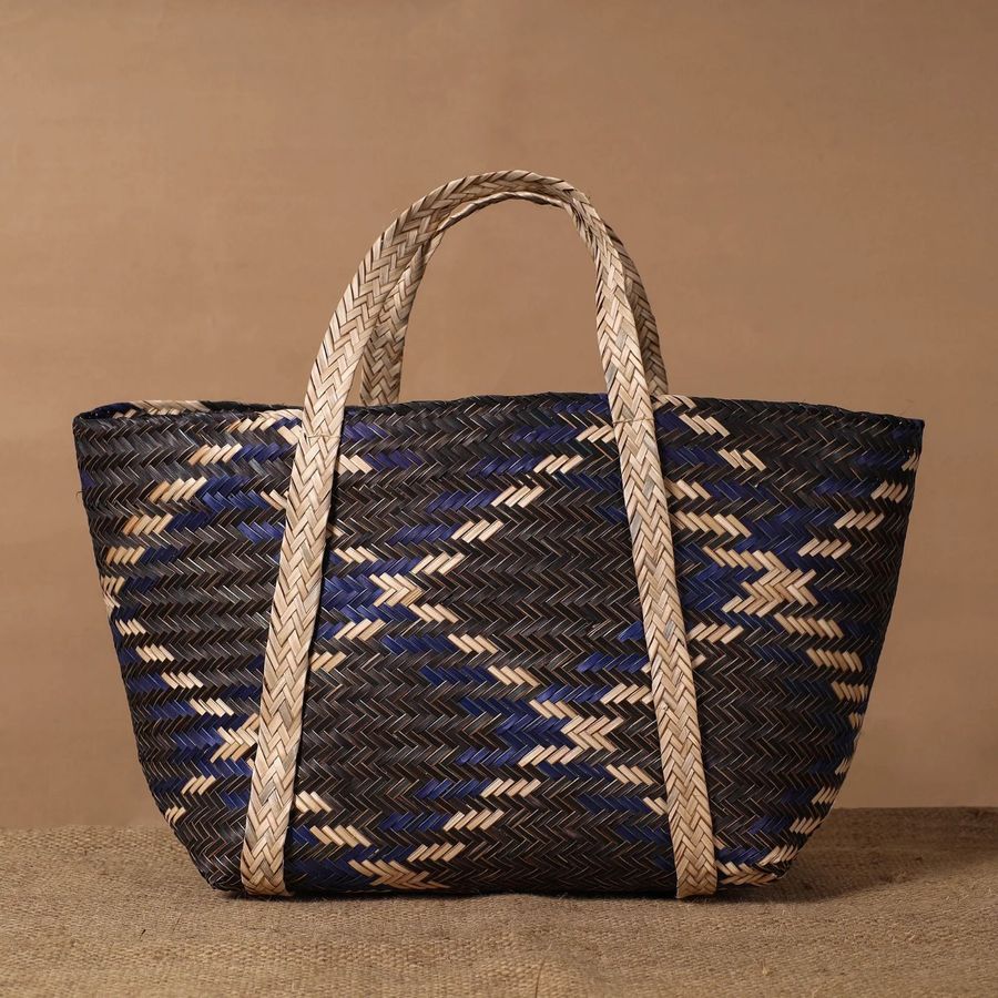 Black Natural and Handmade Sitalpati Shopping Bag view 2