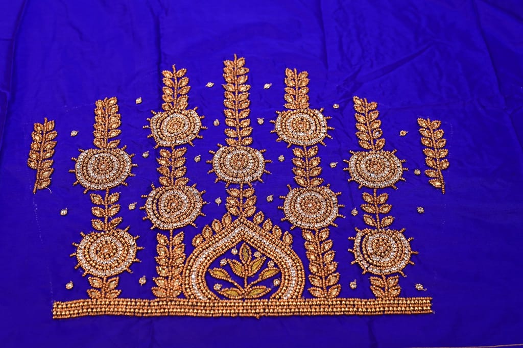 Blouse Design With Zari And Stone Work view 2