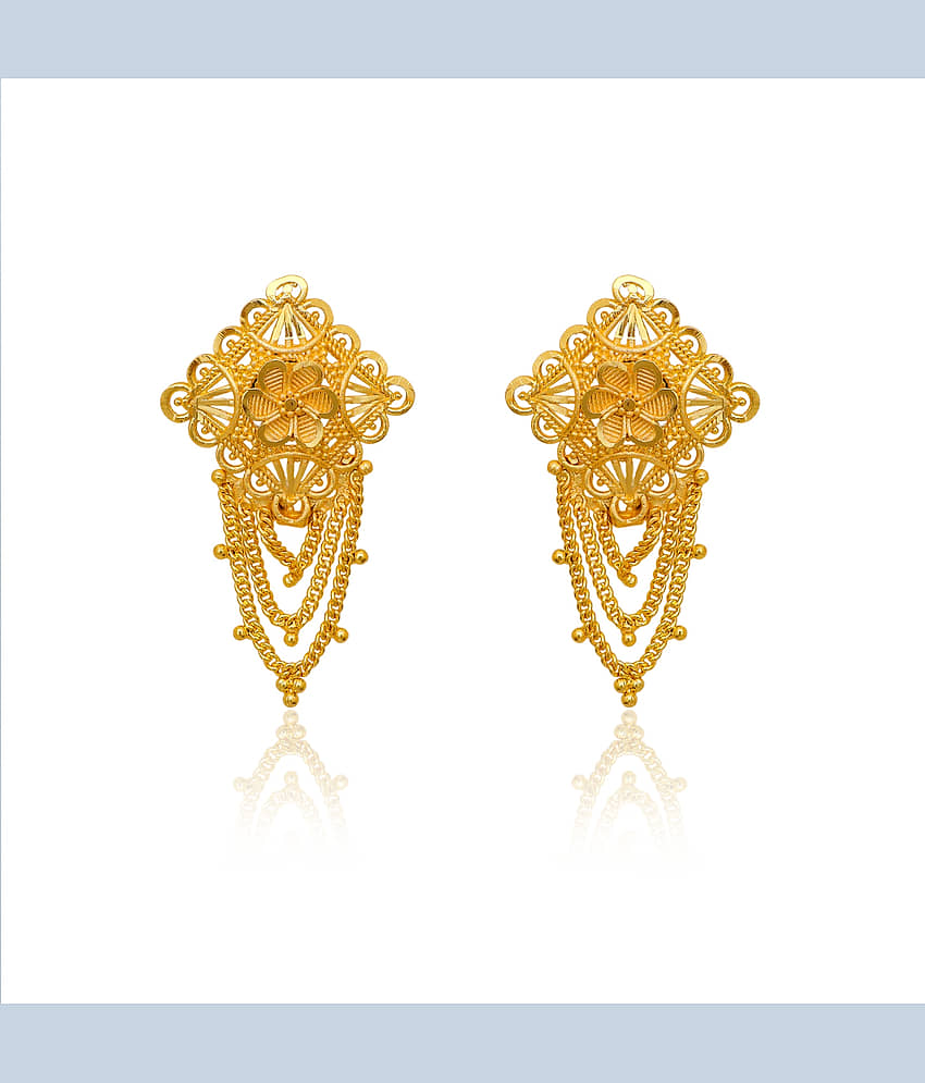 LUV FASHION Gold Chandelier Earrings ( Pack of 1 ) view 2