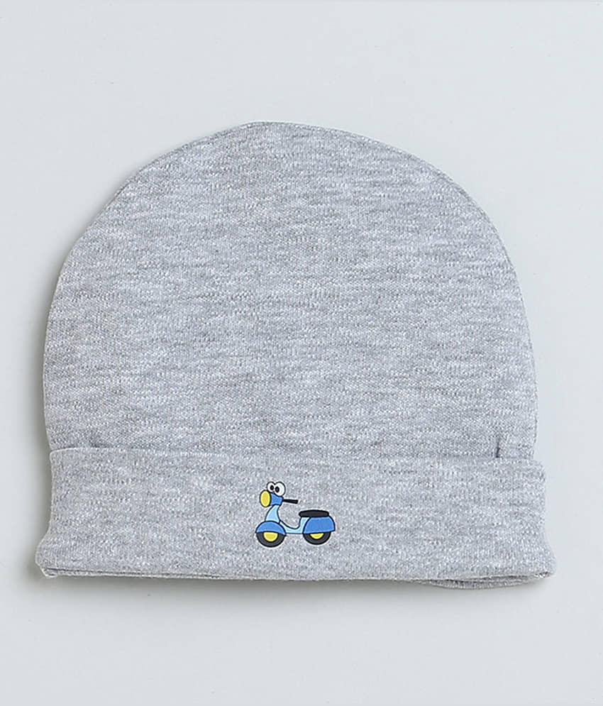 BUMZEE Grey Boys Cotton Cap Mitten Bootie Set Age - 0-3 Months view 2
