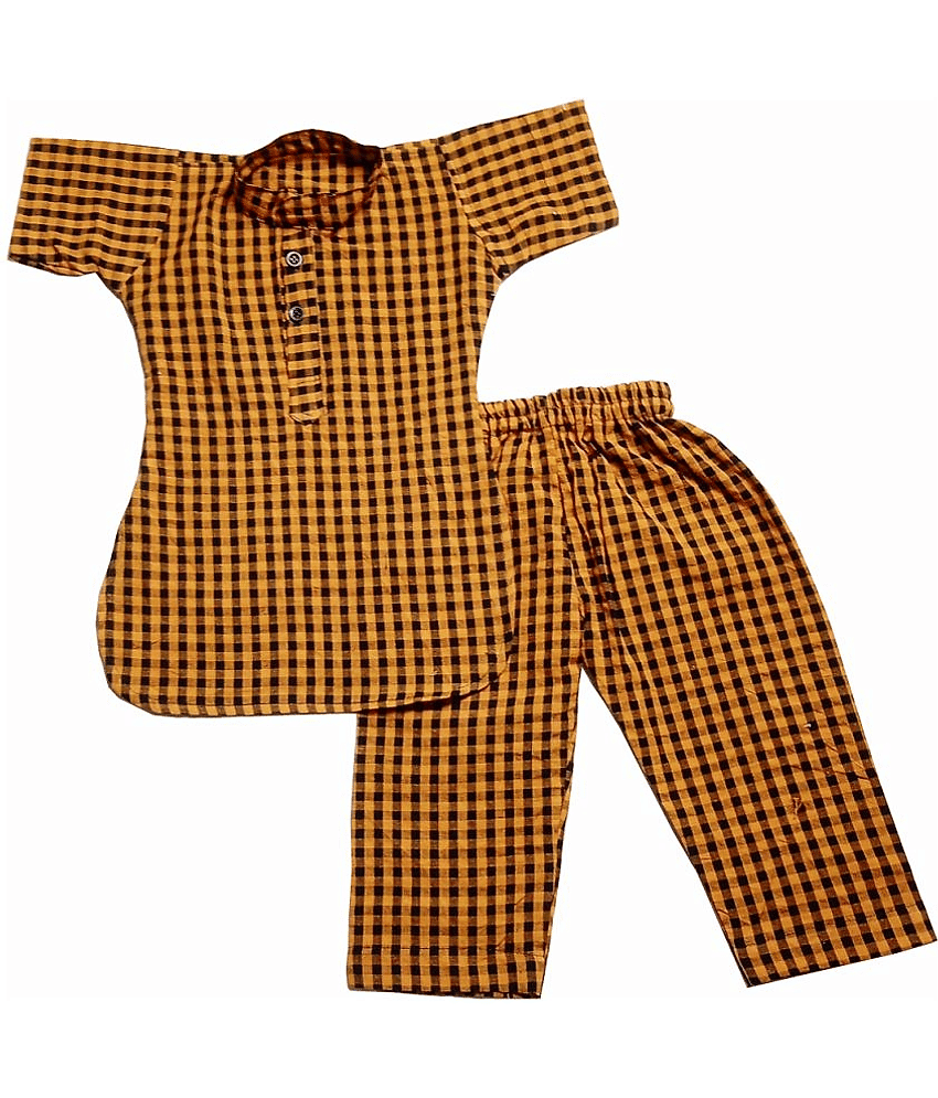 harshvardhanmart.com Baby Boys Cotton Kurta Sets ( Pack of 1 , Orange )