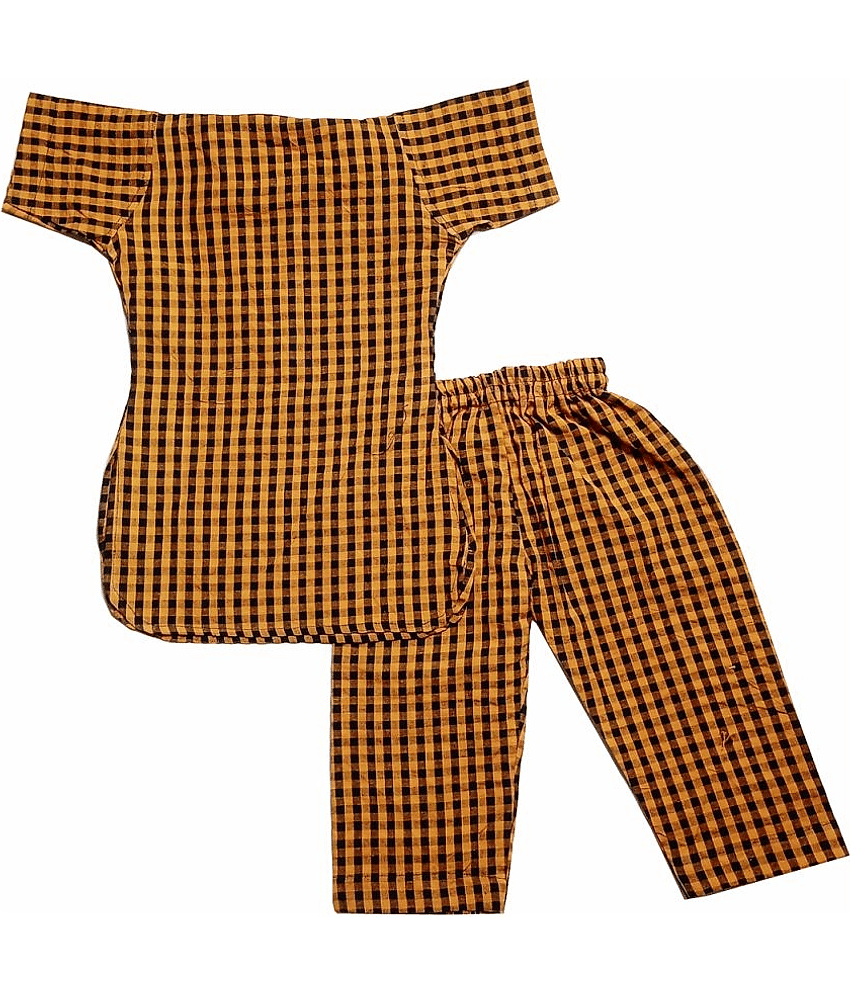 harshvardhanmart.com Baby Boys Cotton Kurta Sets ( Pack of 1 , Orange ) view 2