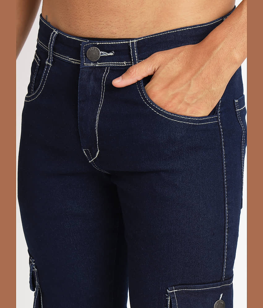 RAGZO Regular Fit Cuffed Hem Men's Jeans - Navy Blue ( Pack of 1 ) view 2