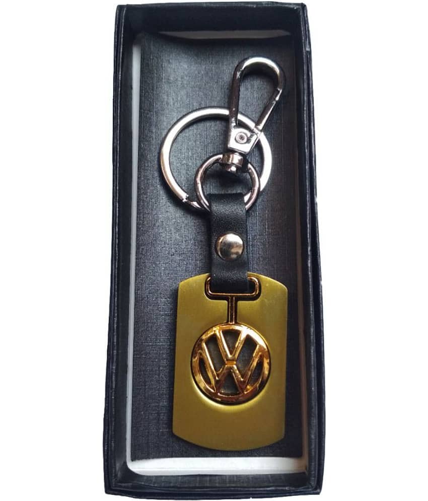 Americ Style VOLKSWAGEN Golden Metal Swinging Logo Locking Locking Key Chain (Gold) view 2