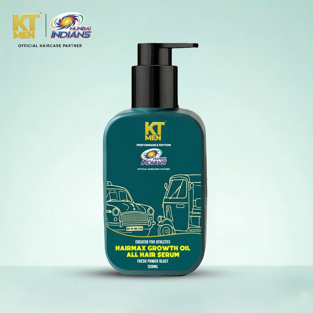 KT Men 2in1 Hair Max Growth Oil - All Hair Serum (Hair + Beard) - 120ml (Mumbai Indians) view 2