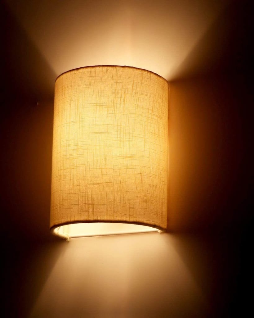 Light Angle Handmade Wall Lamps Shade for Bedroom (Beige_D- Small) view 2