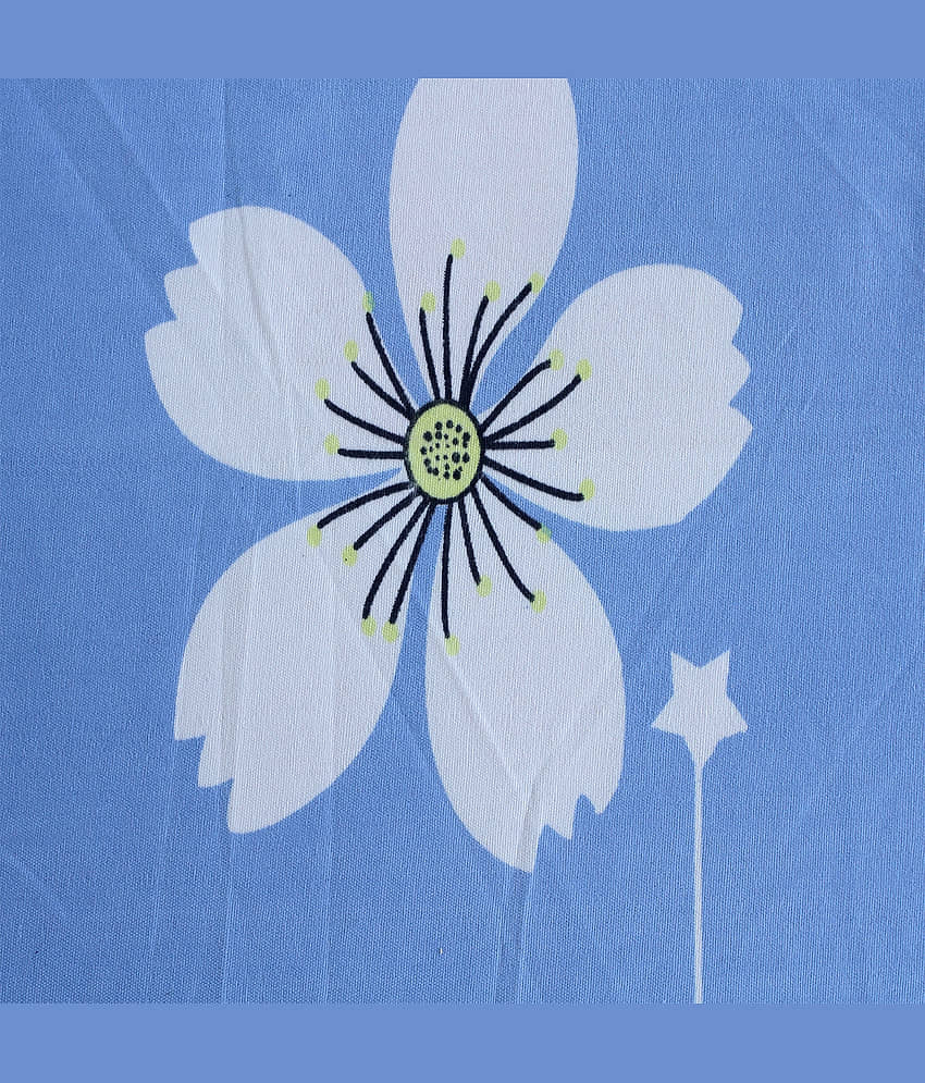Valtellina Cotton 1 Double Bedsheet with 2 Pillow Covers ( Blue ) view 2