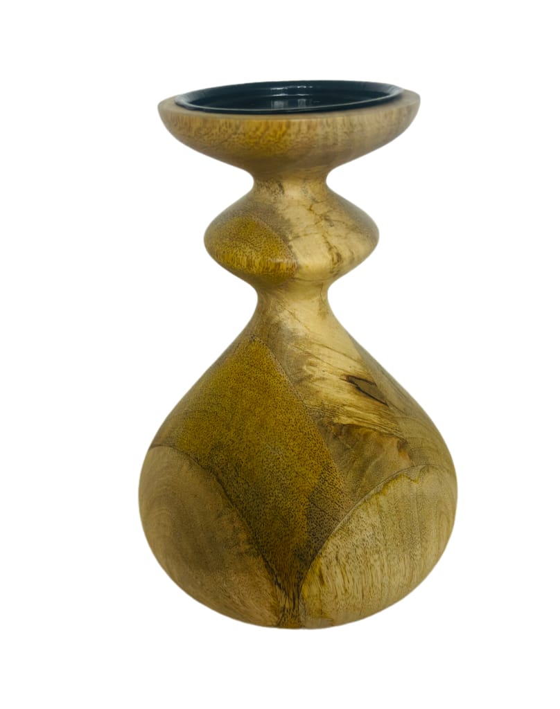 Round shape beautiful Wooden candle holder 22cm view 2