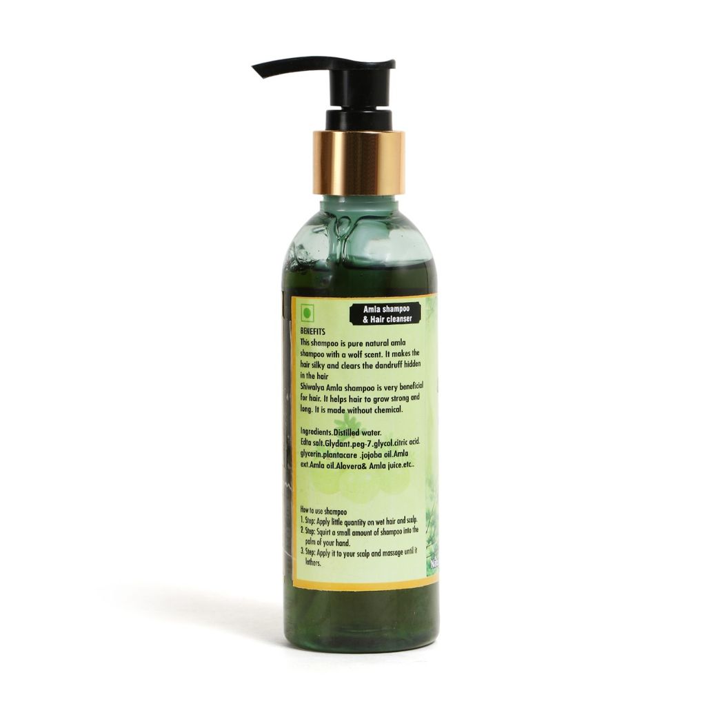 SHIWALYA Natural Amla & Bhringraj Shampoo/Cleanser for Controlling Dandruff & Hair fall | Shampoo for Reducing Scalp Irritation | Paraben & Sulphate-Free | Suitable for All Hair Types, 210ml Pack of 1 view 2